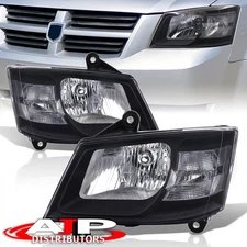 Black OE Style Head Lights Lamps Assembly Set For 2008-2010 Dodge Grand Caravan