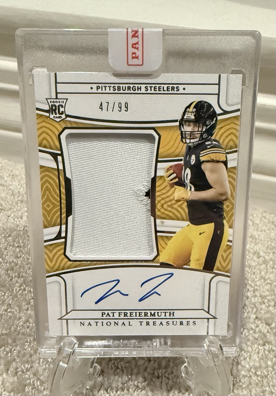 2021 Panini National Treasures - Rookie Patch Autograph #187 Pat Freiermuth /99