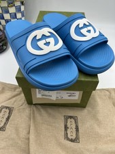 Men's Gucci interlocking G rubber pool slides size 12 made in Italy