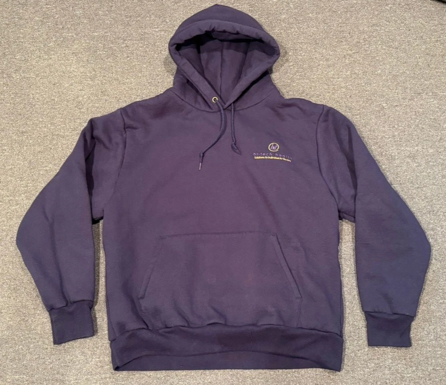 Camber Hoodie Thermal Sweatshirt Sz L Lined 50/50 Made in USA Hi-Tech Health Vtg