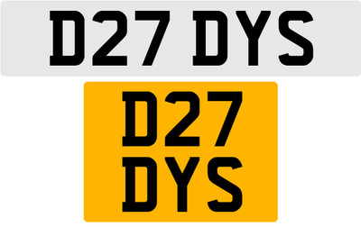 D27 DYS OLD STYLE 3X3 NUMBER PLATE DAN DAV DON DEL DEZ DONNA DIANE DAZ DALE DREW