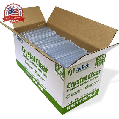 AdTech Hot Glue Sticks, 4 Inch Mini Size, Clear (550 Sticks) | Multi-Temperature