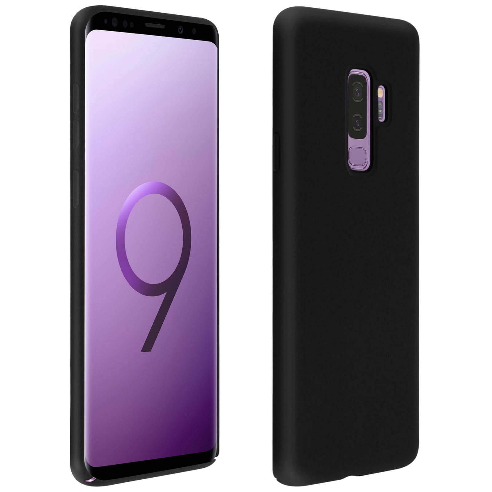 Coque noire Galaxy S9 Plus en silicone mat idéale pour le bureau et les sorties