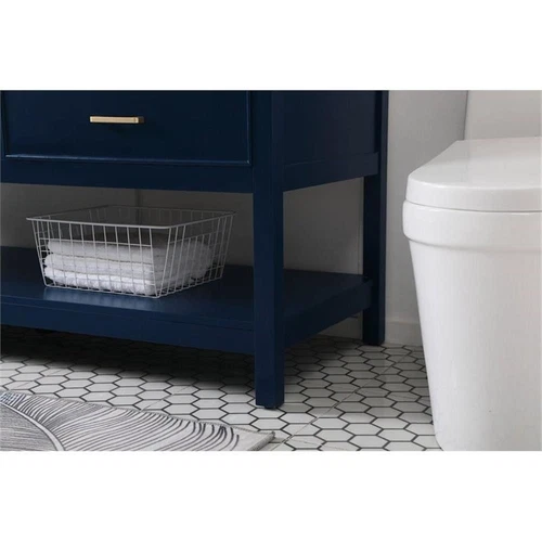 Elegant Decor Sinclaire 60" Aluminum Alloy & MDF Double Bathroom Vanity in Blue - Picture 5 of 8