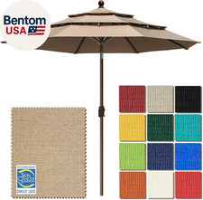 USA 10-Year-Non-Fading 9Ft 3-Tier Market Patio Umbrella, Commercial Grade Outdoo