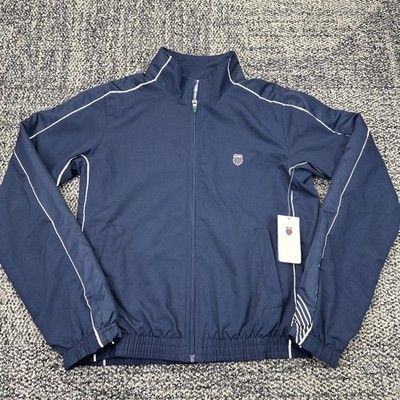 K-Swiss Men s Small Blue Full Zip Track Jacket Windbreaker Mesh Athletic NWT