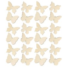 48Pcs Wooden Butterfly Cutouts Durable DIY Craft Pieces Light Brown