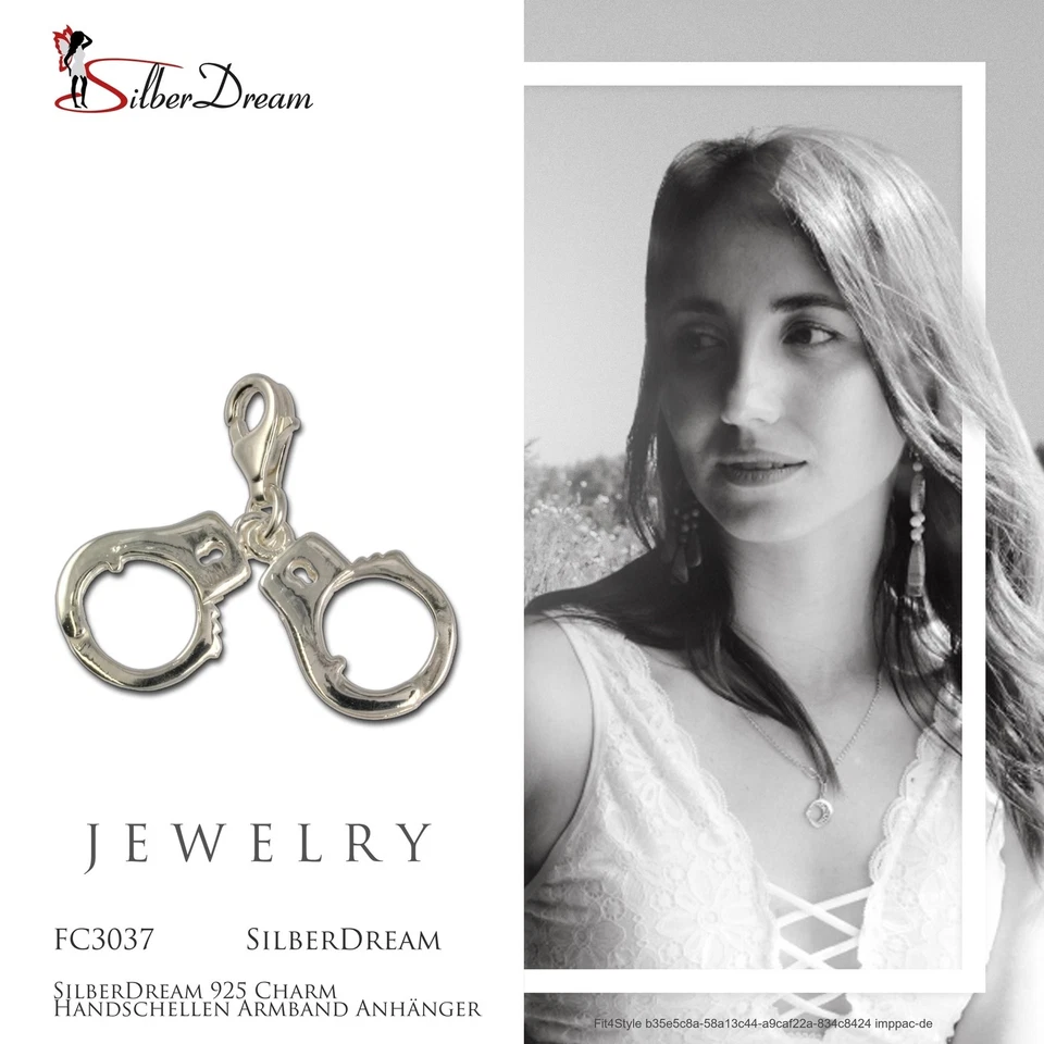 Charm Armband Anhänger Sterling Silber Handschellen von SilberDream FC3037 - Bild 3 von 4