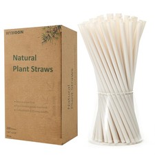 Wymoon Biodegradable Straws Made Of Natural Plant 200 Pcs 7.8 Compostable