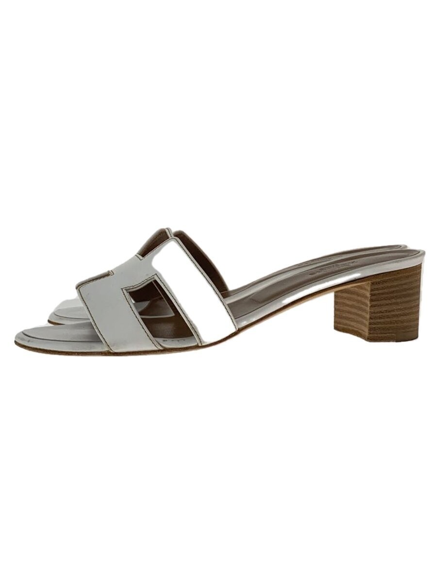 Hermes White Leather Sandals Size 36.5 Style 071002Z
