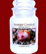 Yankee Candle Retired "SUGARED APPLE"~ Large 22 oz. ~ WHITE LABEL~ RARE~ NEW