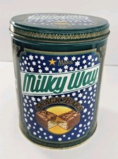 Vintage 1984 8" Milky Way Mars Candy Bar Collectible 32oz Metal Tin Canister