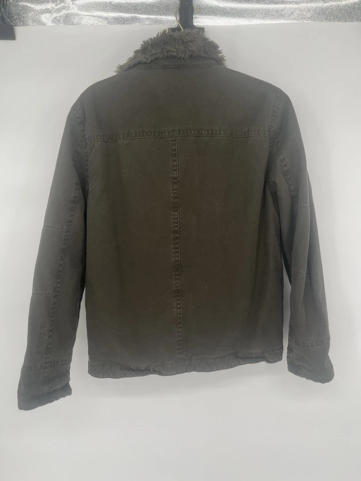 Chaqueta de Colección American Eagle Hombres S Forrada de Piel Verde Adirondack Lona Pesada Y2K Foto 4 de 4