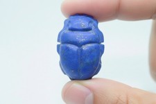 Rare Ancient Egyptian Antique Lapis Lazuli Amulet Statue of Scarab BC Egyptology