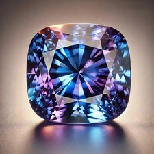 8 Ct Natural AA CERTIFIED Alexandrite Color Change Cushion Cut Loose Gemstone