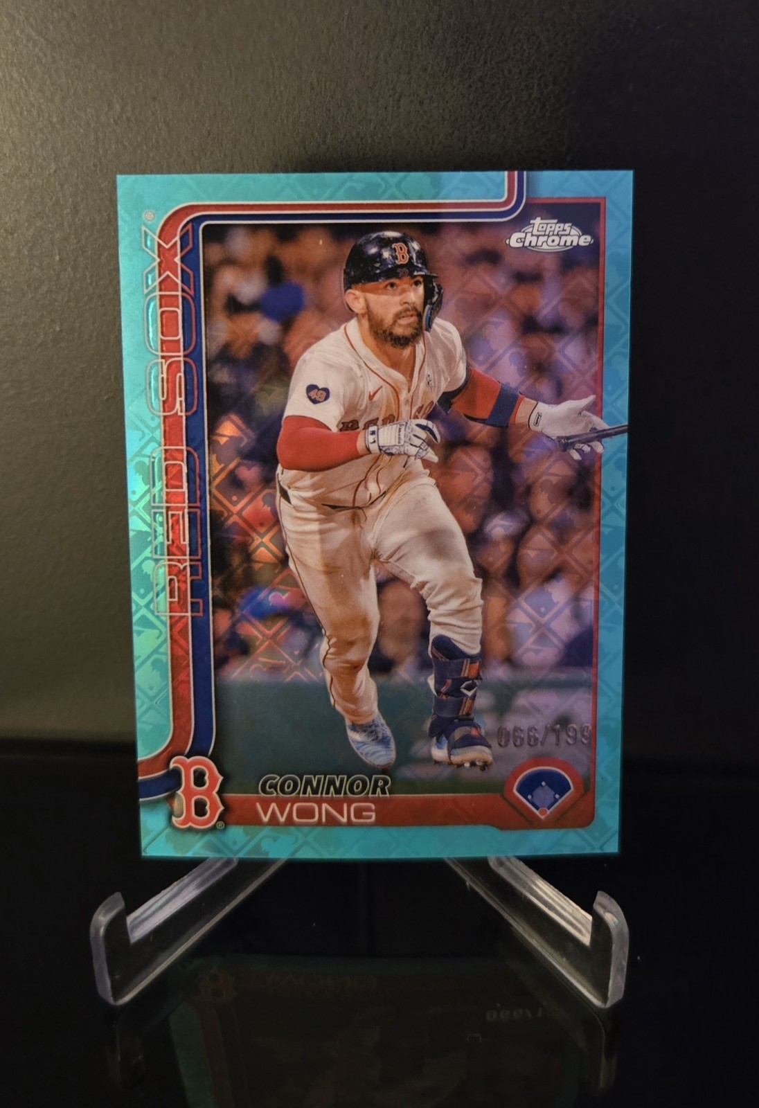 #'d/199 🔥 CONNOR WONG SP 2025 Topps Chrome Logofractor Refractor Aqua #10