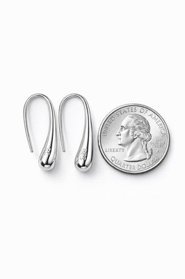 925 Sterling Silber Träne Ohrhänger modern minimalistisch Haken 3,3 g