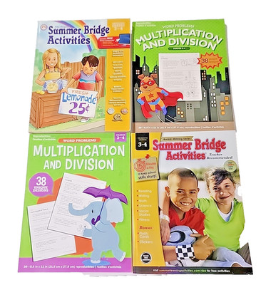 Lot of 4 Workbooks (2-Summer Bridge Activities Bridging Grades 3 to 4 Workbooks)