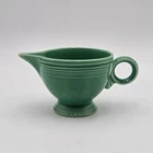 VTG Fiesta Green Milk Creamer Footed Ring Handle Fiestaware USA Original