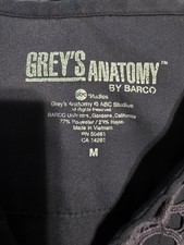 Grey's Anatomy by Barco Women's Black Solid Scrub Top M Polyester Rayon Medical