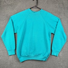 Vintage Sweats Appeal by Tultex Teal Raglan Sweatshirt Mens Large Made in USA