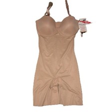 Red Hot SPANX Strapless Cupped Bodysuit Small Beige Shaping Level A Lot New