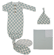 Newborn Baby Bundle  Knotted Gown  Hat  Blanket  Perfect Shower Gift