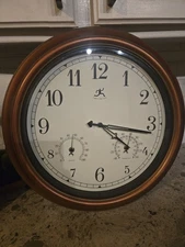Copper Infinity Satellite 18" Clock With Thermometer And Hygrometer