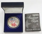 1999 $1 1oz American Silver Eagle - Colorized - Mint State - Uncirculated BU