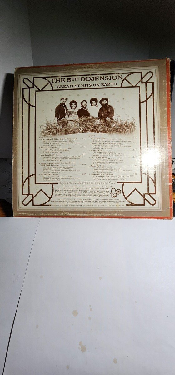 The 5th Dimension - Greatest Hits on Earth - 1972 Bell Records