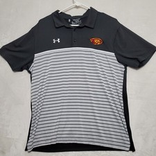 Under Armour Men's Polo Shirt Size 2XL XXL Black Gray Short Sleeve Casual Shirt