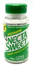 1000-Tablet Bottle 1 Grain Necta Sweet Saccharin Tablets NectaSweet