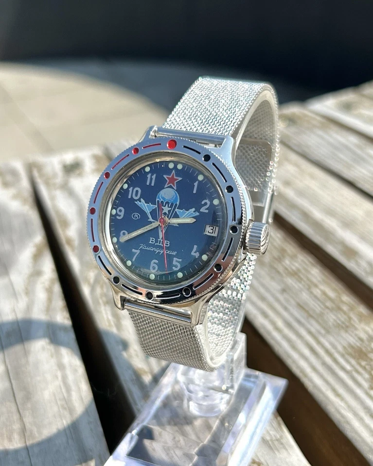 Винтажные советские механические наручные часы Восток Командирские ВДВ СССР 1980-е - Изображение 4 из 4