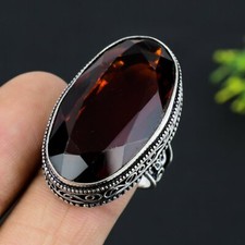 Natural Mozambique Garnet Gemstone 925 Sterling Silver Ring Size 9.5 Gift L389