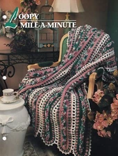 Annie's Crochet Afghan LOOPY MILE A MINUTE Pattern Leaflet