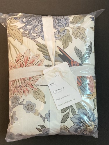 Pottery Barn BLOOM SATEEN Bettdeckenbezüge, 2er Set, King, Elfenbein, Neu mit Etikett