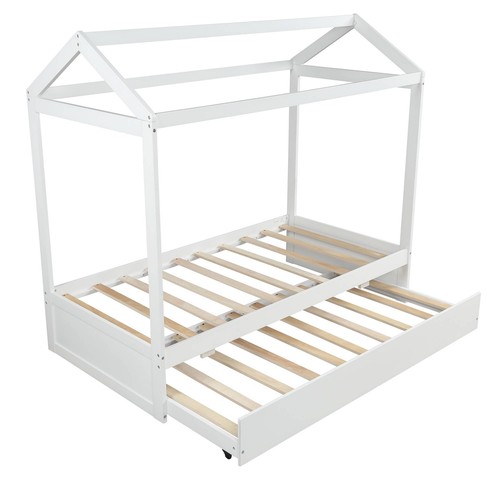 2025/House Bed Trundle White Bed Frames - Picture 4 of 16