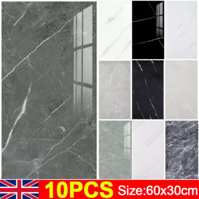 10x Self-Adhesive Marble Tiles Sticker Stick On Wall Floor Kitchen - View #9