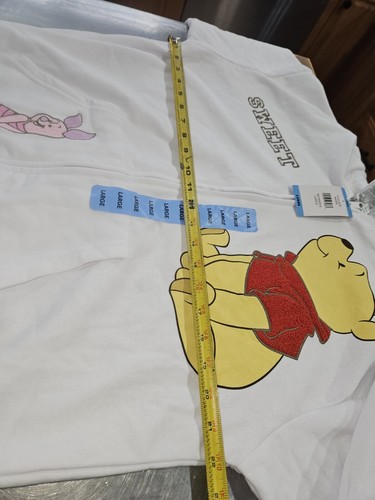 Disney Winnie The Pooh Zipped Hoodie L White Ladies NEW - Picture 7 of 8