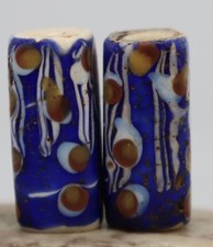 ancient unique Two  roman gabri beads 17.3mm/7.9mm /17.2/8.2mm