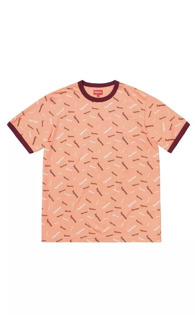 Tee shirt Supreme Scatter Ringer Peach Extra Large XL FW 18
