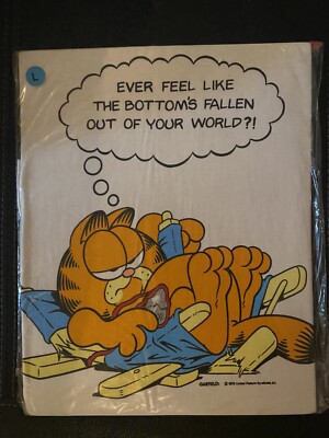 Vintage Garfield T-Shirt Gr. L 1978 United Feature Syndicate Inc #2
