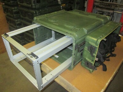 Rackmount 06U x24 Slide Out General Dynamics Composite Shock Mount Rack Case A1