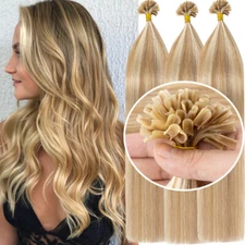 U-Tip Thick Nail Keratin 100S Human Hair Extensions Remy Hair Keratin Pre Bonded