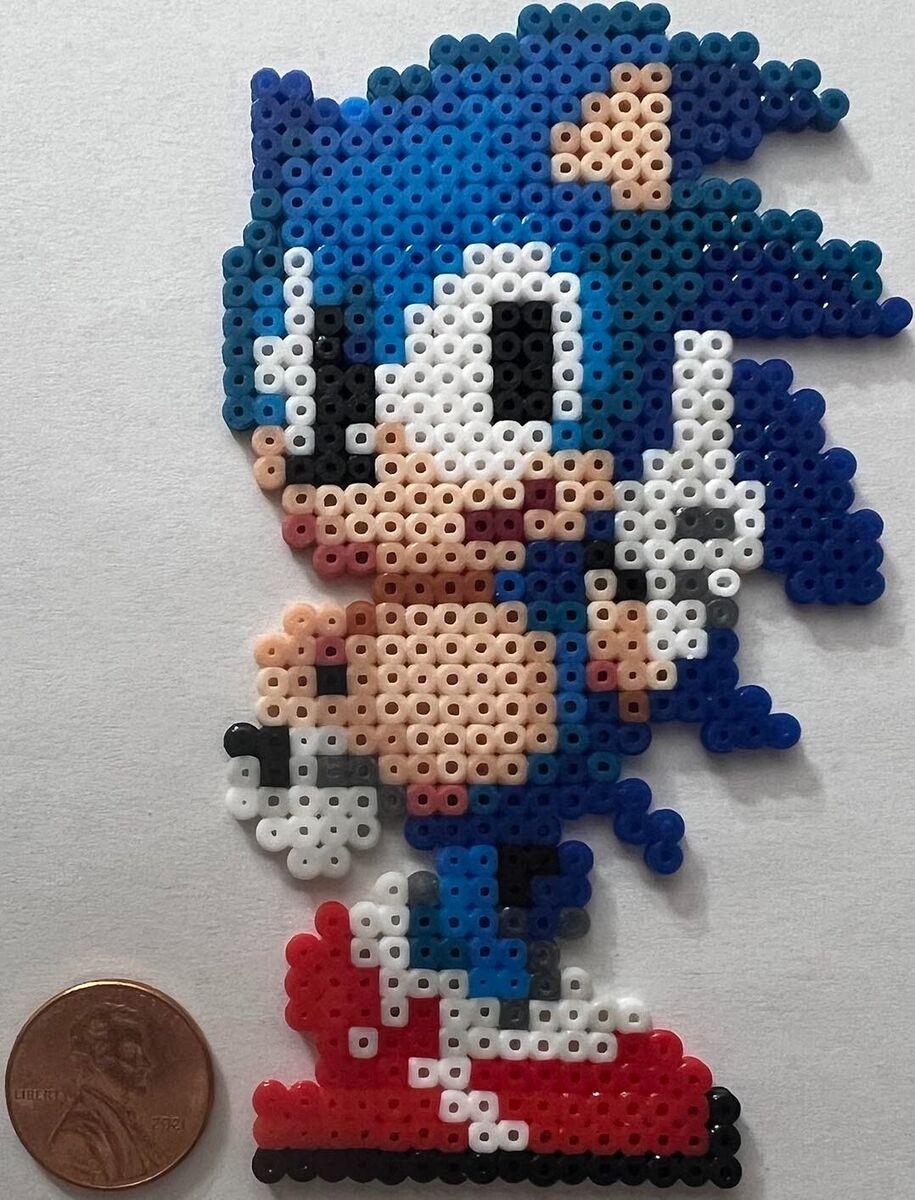 Super Sonic Sega the Hedgehog Mini Bead Sprite Perler Artkal Pixel Art  Retro