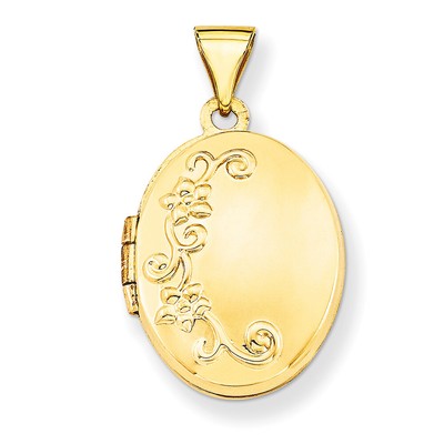 14 Karat Gelbgold Blumen Medaillon XL116