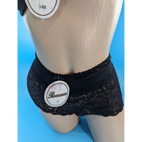 ROMANCE Conjunto Sujetador y Boyshort Negro Lote Tallas NUEVO - Imagen 4 de 6