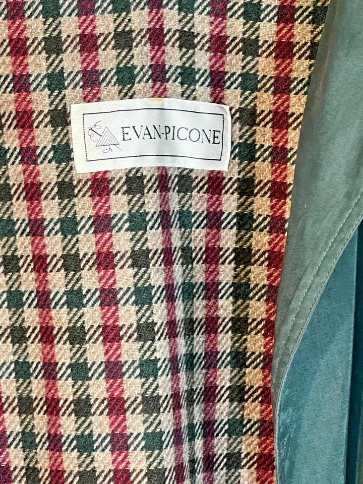 Abrigo largo forro de lana vintage Evan-Picone para mujer talla 14 trinchera Foto 3 de 4