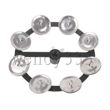 Single Row Mountable Cymbal Hi-hats Rings Tambourine for 5.5inch Diameter Silver