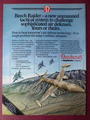 5/1985 PUB BEECHCRAFT BUCHE FLUGZEUG RAYTHEON BEECH RAIDER MQM-107 ZIELANZEIGE